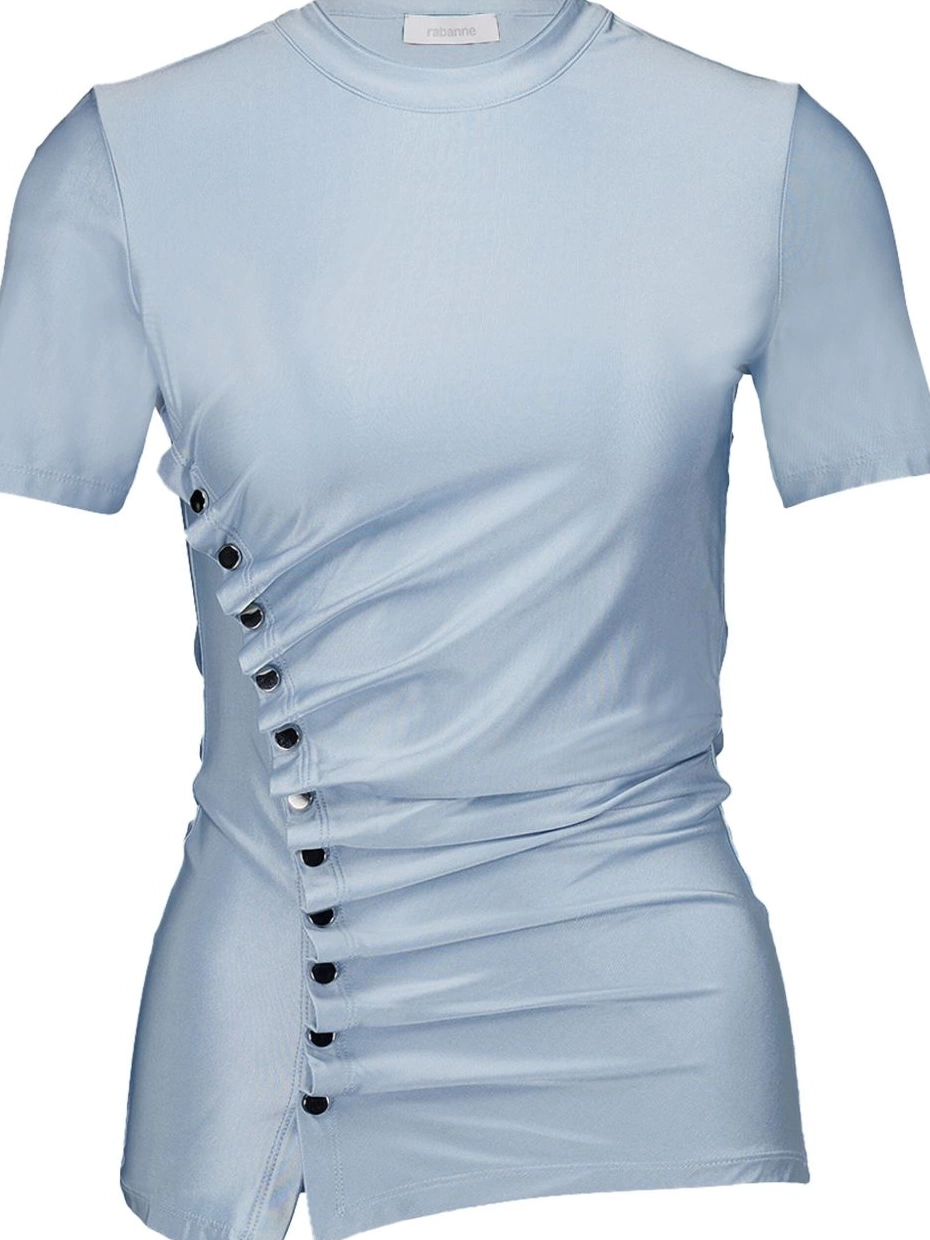 Women short t-shirt draped sleeve Rabanne 0503